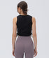 Women's Drawstring Pleated Sports Fitness Crop Tank