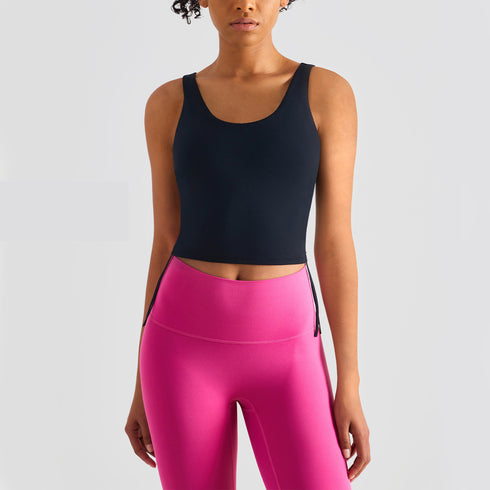 Women's Drawstring Stylish Yoga Running Crop Tank