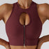 Women's Exercise Running Bras Zipper Yoga Tank