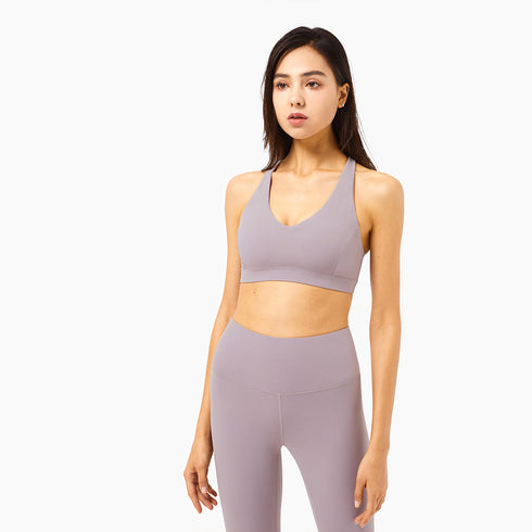 Women's Exercise Running Sport Deep V Bra