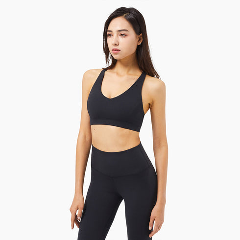 Women's Exercise Running Sport Deep V Bra