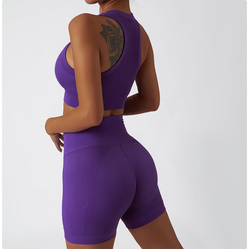 Women's Exercise Running Tank High Waist Shorts Yoga Suits