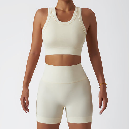 Women's Exercise Running Tank High Waist Shorts Yoga Suits