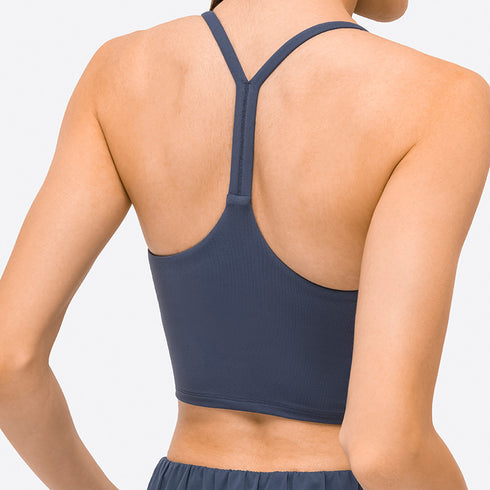 Women's Exercise Running Yoga Bra Pads Spaghetti Strap Tank