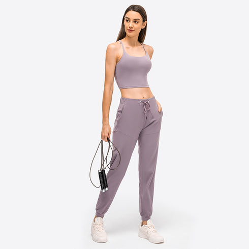 Women's Exercise Running Yoga Bra Pads Spaghetti Strap Tank