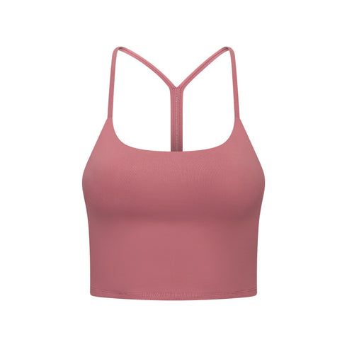 Women's Exercise Running Yoga Bra Pads Spaghetti Strap Tank