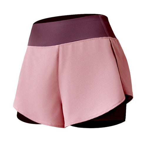 Women's Fake Two Piece Hi-Waist Butt Lifter Skinny Shorts