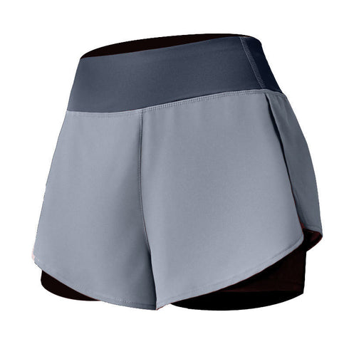 Women's Fake Two Piece Hi-Waist Butt Lifter Skinny Shorts