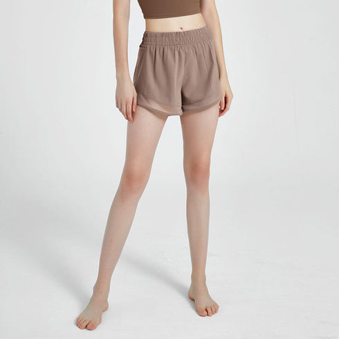 Women's Fake Two Piece Hi-Waist Quick Dry Shorts