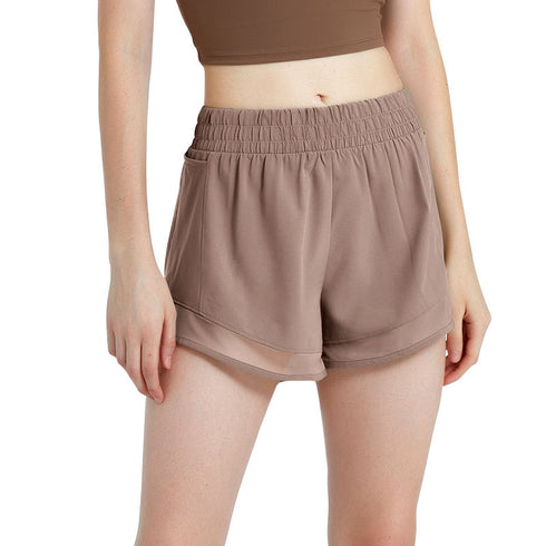 Women's Fake Two Piece Hi-Waist Quick Dry Shorts