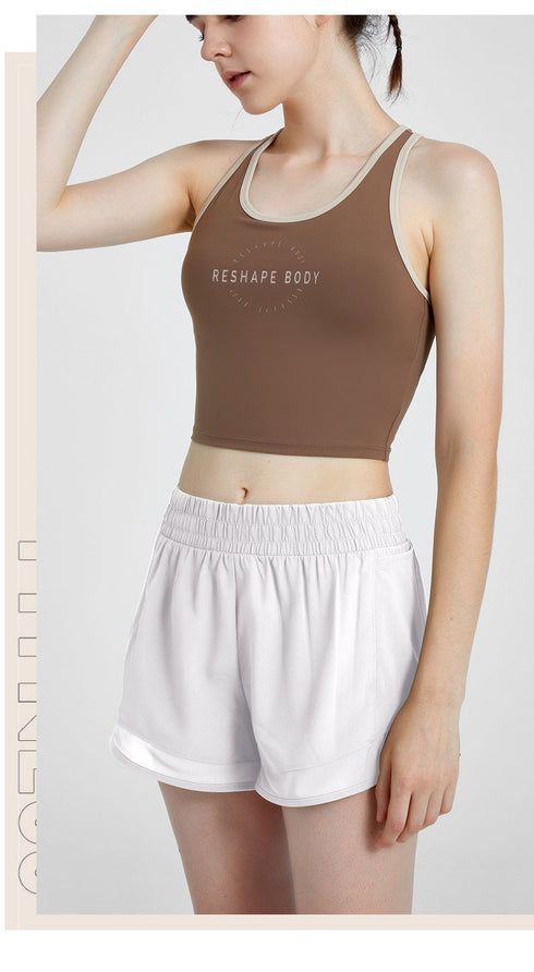 Women's Fake Two Piece Hi-Waist Quick Dry Shorts