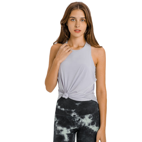 Women's Fake Two Piece Yoga Loose Sports Bra Tank