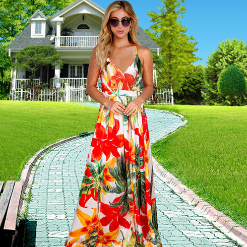 Women's Fashion Long Dress Strap Maxi Dresses