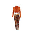 Women's Fashion Sexy Mesh Print Two Piece Outfits Set