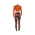 Women's Fashion Sexy Mesh Print Two Piece Outfits Set