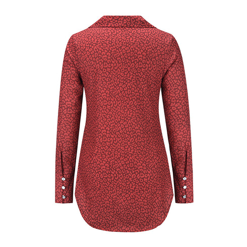Women's Fashion Sexy Slim Print Shirt Dress