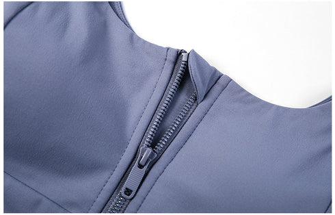 Women's Fashion Sports Zipper Bras Fitness Yoga Bra Pads