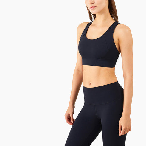 Women's Fitness Criss Cross Back U Neck Bralette Bra