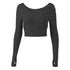 Women's Fitness Crop Sweatshirts with Bra Pads