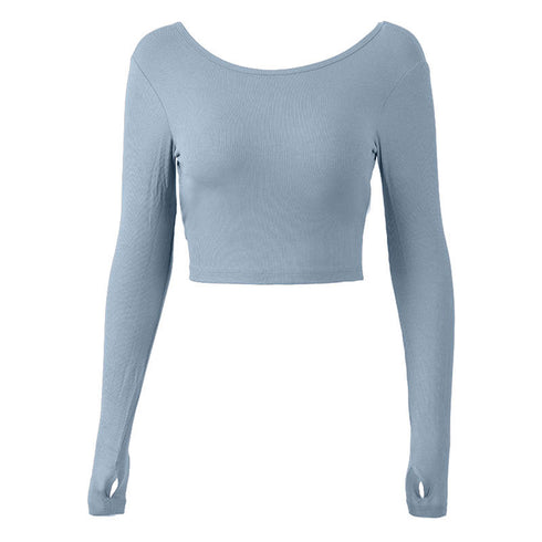 Women's Fitness Crop Sweatshirts with Bra Pads