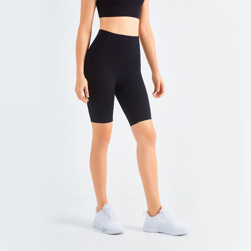Women's Fitness Hi-Waist Naked Feeling Mid Thigh Shorts