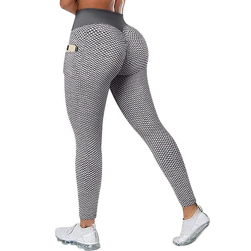 Women's Fitness Hi-Waist Running Yoga Pants with Pocket