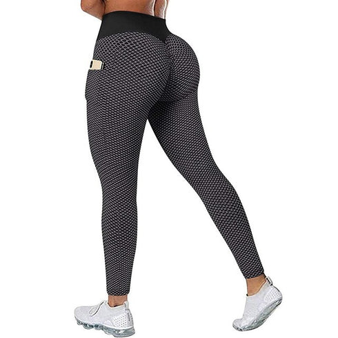 Women's Fitness Hi-Waist Running Yoga Pants with Pocket