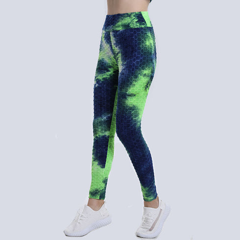 Women's Fitness Hi-Waist Thigh Lift Skinny Tie-dye Yoga Pants
