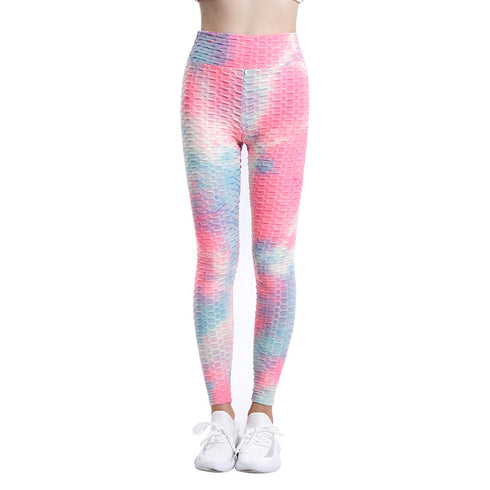 Women's Fitness Hi-Waist Thigh Lift Skinny Tie-dye Yoga Pants