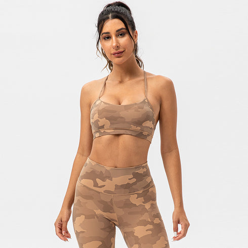 Women's Fitness High Impact Support Bralette Camo Bras