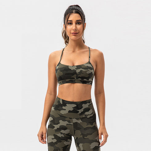 Women's Fitness High Impact Support Bralette Camo Bras
