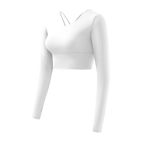 Women's Fitness Long Sleeve Sexy Crop Tops