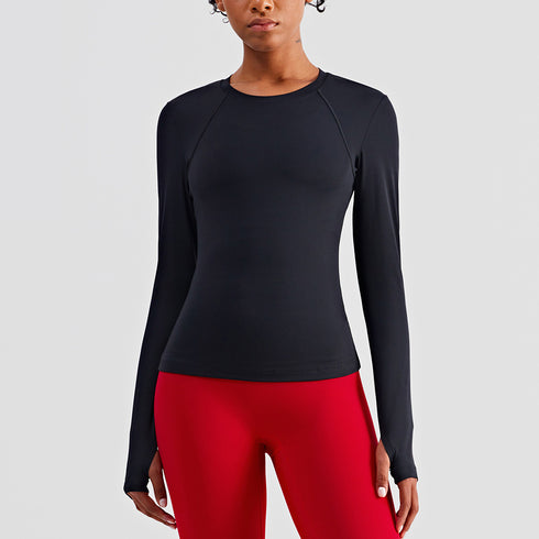 Women's Fitness Long Sleeve Slim Skinny Running Sweatshirts