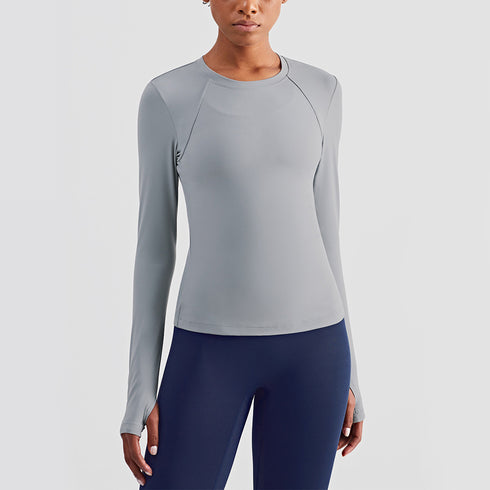 Women's Fitness Long Sleeve Slim Skinny Running Sweatshirts