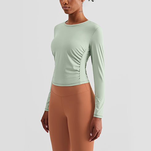 Women's Fitness Running Long Sleeve Plicated Sweatshirts