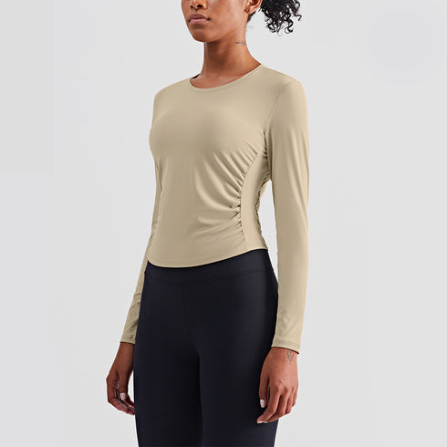 Women's Fitness Running Long Sleeve Plicated Sweatshirts