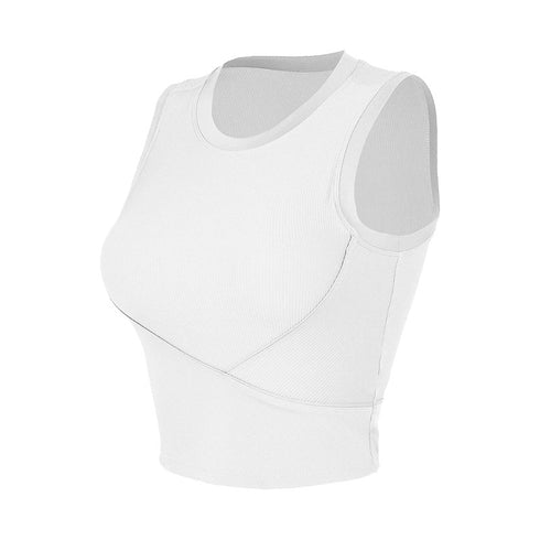 Women's Fitness Running Stylish Tank Detachable Bra Pads