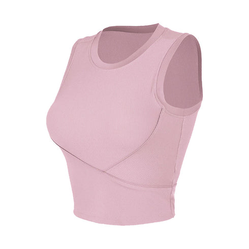 Women's Fitness Running Stylish Tank Detachable Bra Pads