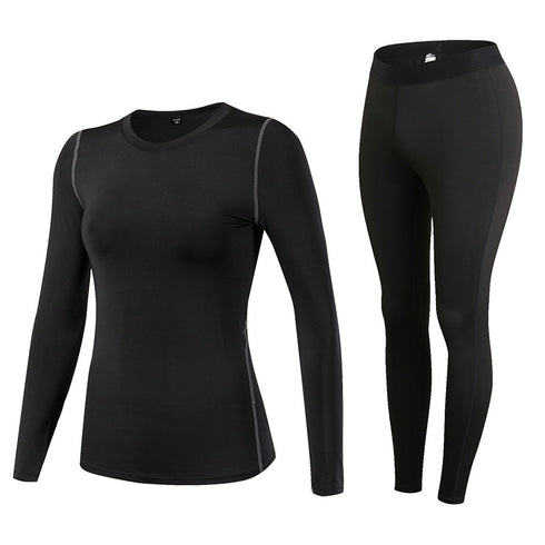 Women's Fitness Running Suit Long Sleeve Shirt Yoga Pants