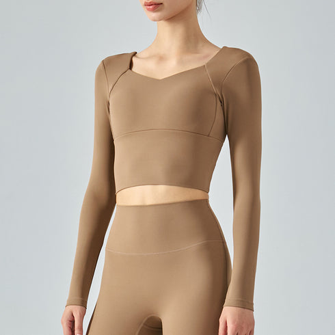 Women's Fitness Running Sweatshirts Removable Bra Pads