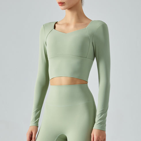 Women's Fitness Running Sweatshirts Removable Bra Pads