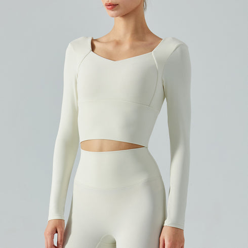 Women's Fitness Running Sweatshirts Removable Bra Pads