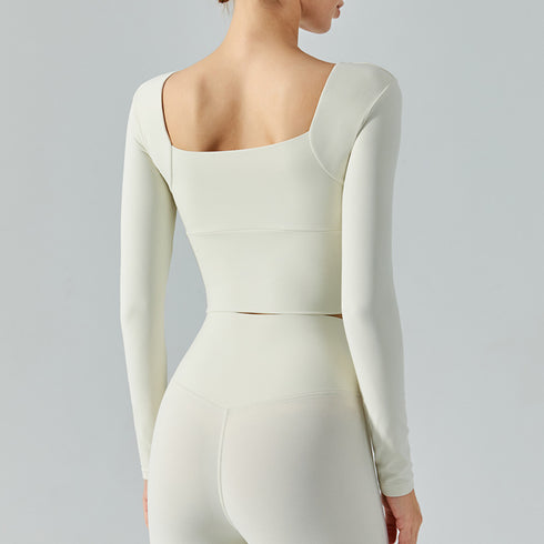 Women's Fitness Running Sweatshirts Removable Bra Pads