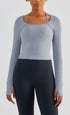 Women's Fitness Running Sweatshirts with Removable Cups