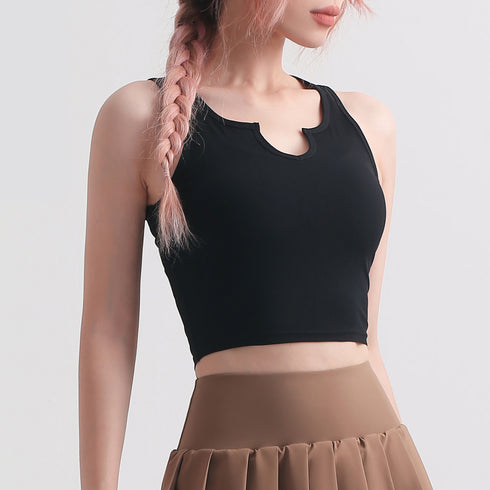 Women's Fitness Running V Neck Skinny Sleeveless Tank