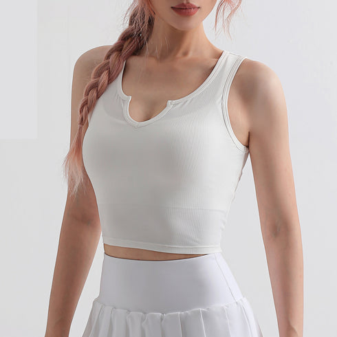 Women's Fitness Running V Neck Skinny Sleeveless Tank