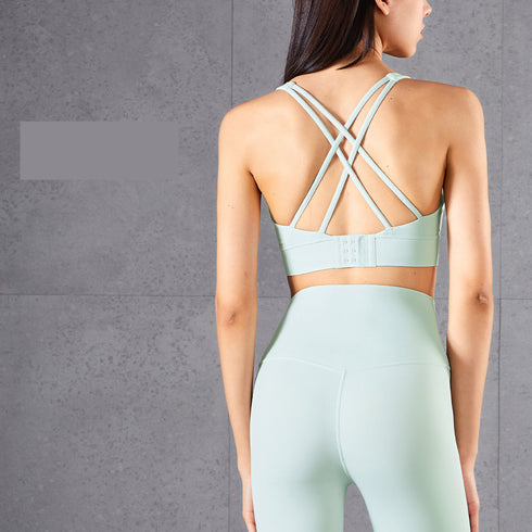 Women's Fitness Sexy Sports Bra Criss Cross Back Bralette Bra