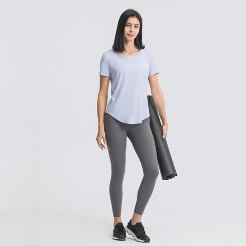Women's Fitness Short Sleeve Yoga Breathable Loose T-Shirt