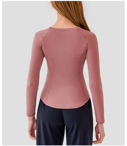 Women's Fitness Skinny Long Sleeve Running Sweatshirts Top