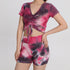 Women's Fitness Sport Tie-dye T-shirt Shorts Yoga Suits